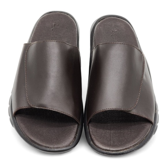 Zegna Men's Leather Slides Sandals in Brown $950 12US - Picture 5 of 6
